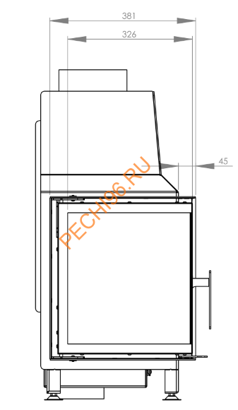 Каминная топка Hitze STMA54X39L/R