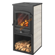 Печь-Камин Этна БКД с плитой Бежевый