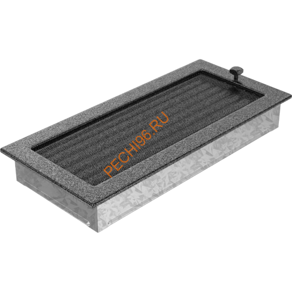 Вентиляционная решетка Kratki 37CSX 170х370 мм черная/серебро