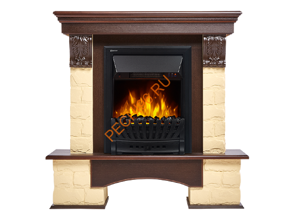Электрокамин Electrolux Classic EFP/P-1020LS с порталом Firelight Forte Classic U угловой, камень бежевый, темный дуб Электрокамин Electrolux Classic EFP/P-1020LS с порталом Firelight Forte Classic U угловой, камень бежевый, темный дуб