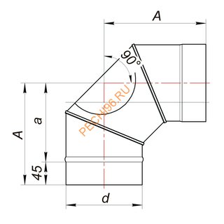 Отвод ВУЛКАН VBR 90° с прочисткой D115 мм, нерж 0.8, черный Отвод ВУЛКАН VBR 90° с прочисткой D115 мм, нерж 0.8, черный