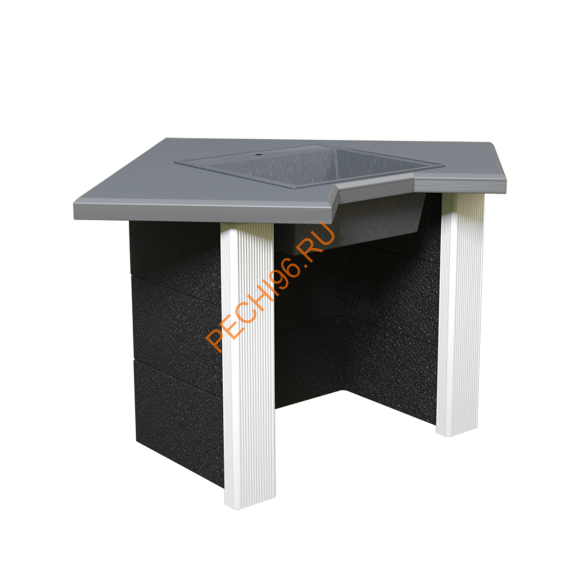 Стол мойка Барбекю центр Боярыня угловой белый