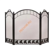 Экран каминный C31206AGK черный с античной латунью