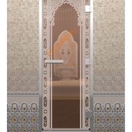 Дверь стеклянная DoorWood Хамам «Восточная арка» бронза, 1900х700 мм