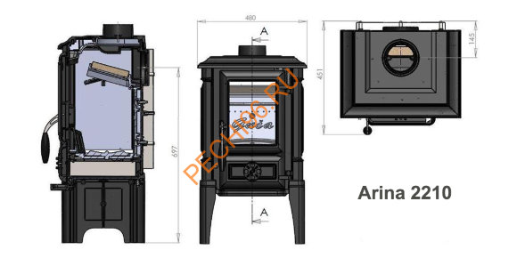 Печь-Камин Guca Arina 2210 (высокая) Печь-Камин Guca Arina 2210 (высокая)