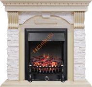 Электрокамин Royal Flame Dublin Слоновая кость с патиной с очагом Fobos FX Электрокамин Royal Flame Dublin Слоновая кость с патиной с очагом Fobos FX