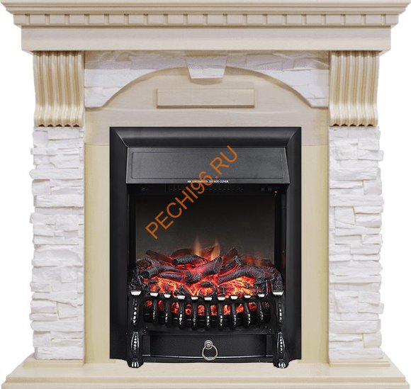 Электрокамин Royal Flame Dublin Слоновая кость с патиной с очагом Fobos FX