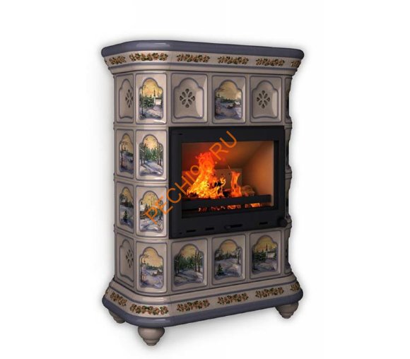 Печь-камин КимрПечь Истра пристенный Зима в лесу Печь-камин КимрПечь Истра пристенный Зима в лесу