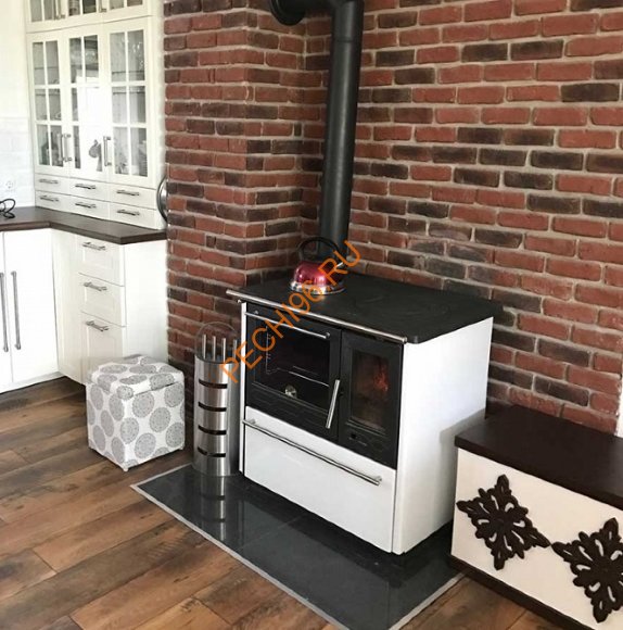 Чугунная печь-плита PLAMEN 850 GLAS белая