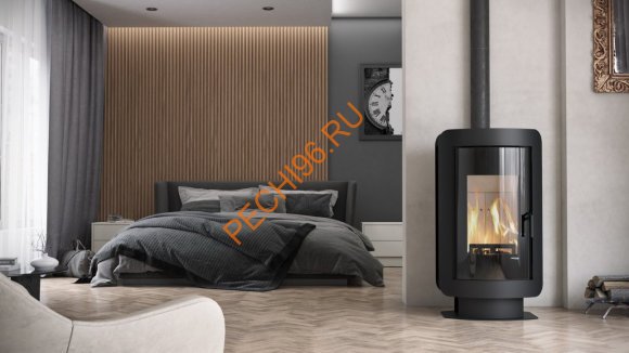 Печь-камин DEFRO HOME OVAL, 9кВт черная сталь Печь-камин DEFRO HOME OVAL, 9кВт черная сталь