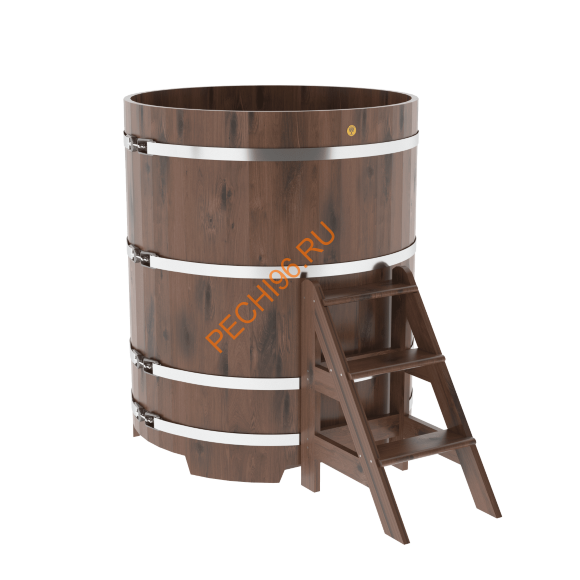 Купель для бани BentWood круглая из мореного дуба Рустик, D 1,17м Купель для бани BentWood круглая из мореного дуба Рустик, D 1,17м