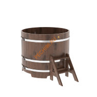 Купель для бани BentWood круглая из мореного дуба Рустик, D 1,17м